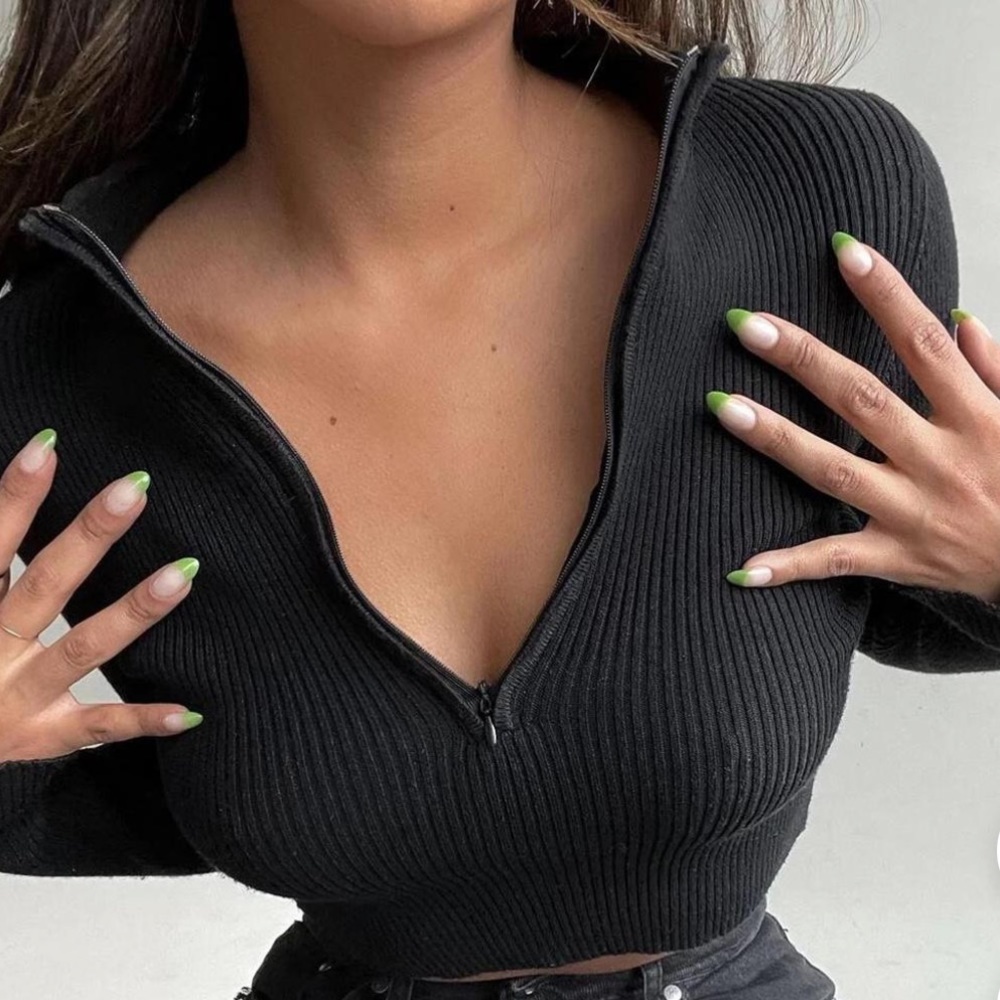 Princess Polly Halfzip cropped sweater